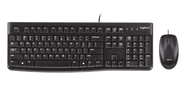 Combo Teclado Slim e Mouse MK120 Preto USB