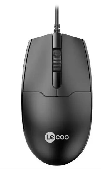 Mouse Usb Lenovo Lecoo Ms101 Preto Ergonômico