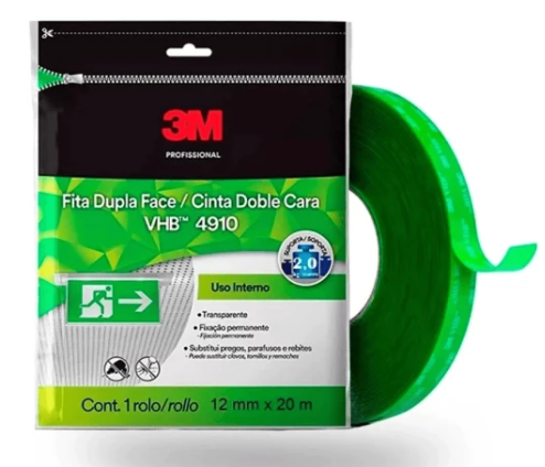 Fita Dupla Face VHB 4910 Transparente 12 mm x 20 m Flow Pack – 3M