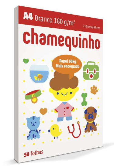 Papel Sulfite A4 Chamequinho 60 kg 180 g Branco – Chamex