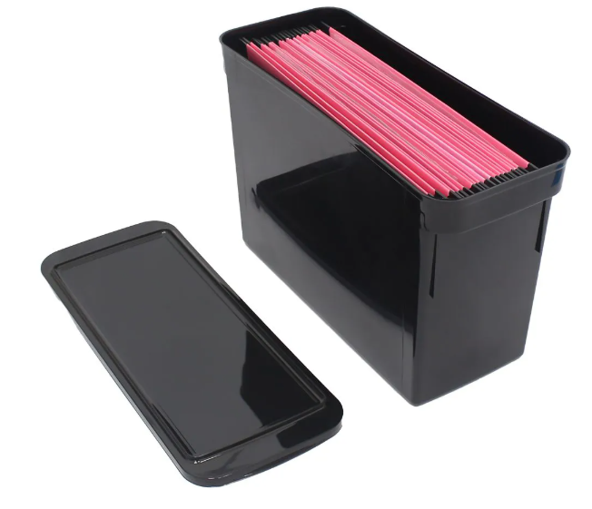 ORGANIZADOR MULTIUSO P/ PASTA SUSPENSA E OBJETOS PRETO C/ TAMPA