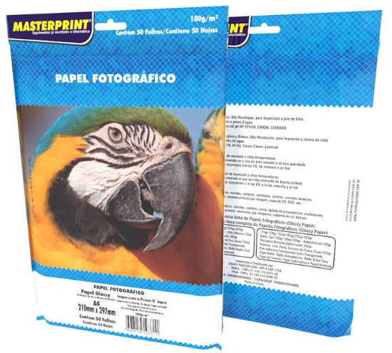 Papel Fotográfico Inkjet A4 Glossy 180 g – Masterprint