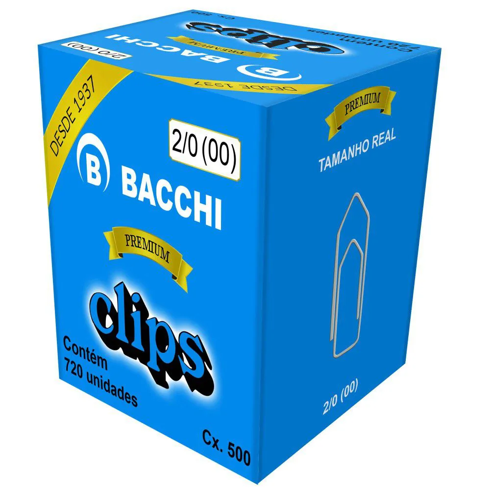 Clips Galvanizado 2/0 500g – BACCHI