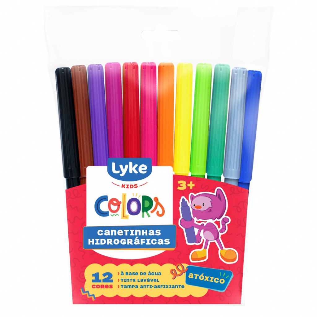 Canetinha Hidrográfica 12 Cores LYKE