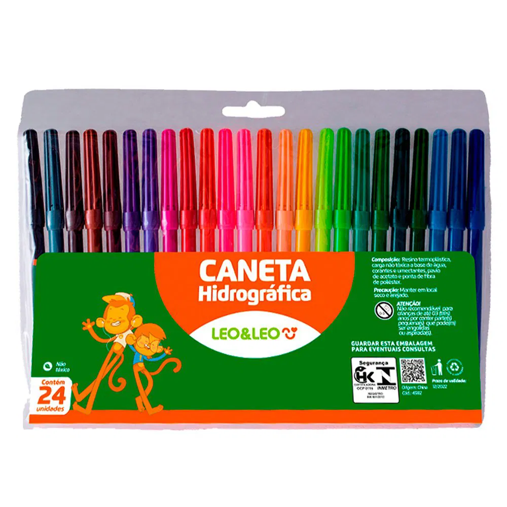 Canetinha Hidrográfica 24 Cores LEO & LEO