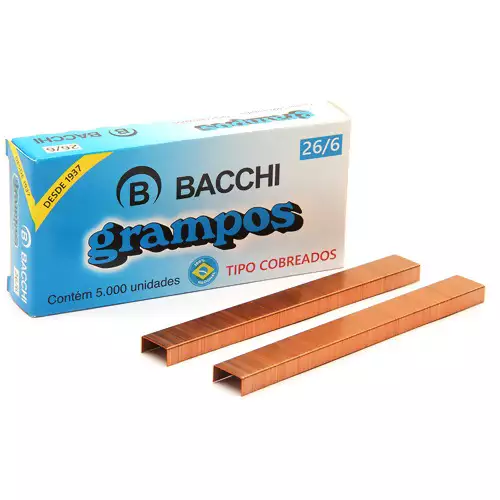 Grampos 26/6 Cobreado Bacchi