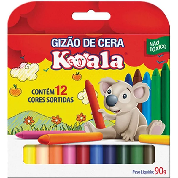 Gizão de Cera 12 Cores KOALA