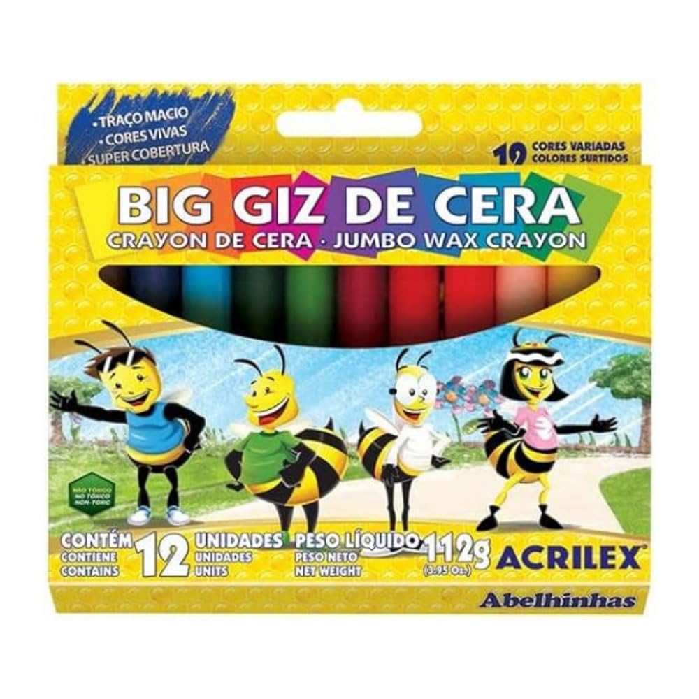 Big Giz de Cera 12 Cores ACRILEX