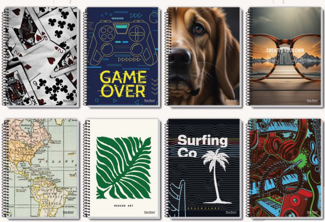 Caderno 1/4 Capa Dura Rox 48 e 96 Folhas PAUTA BRANCA