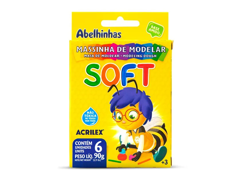 Massa de Modelar Soft 6 Cores 90g ACRILEX
