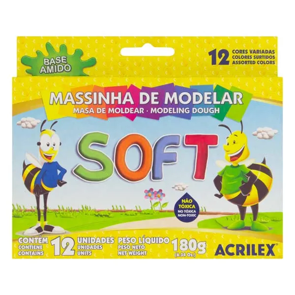 Massa de Modelar Soft 12 Cores 180g ACRILEX