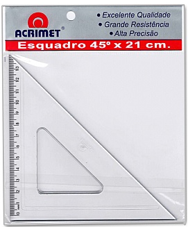 Esquadro Escolar 45º (21cm) ACRIMET